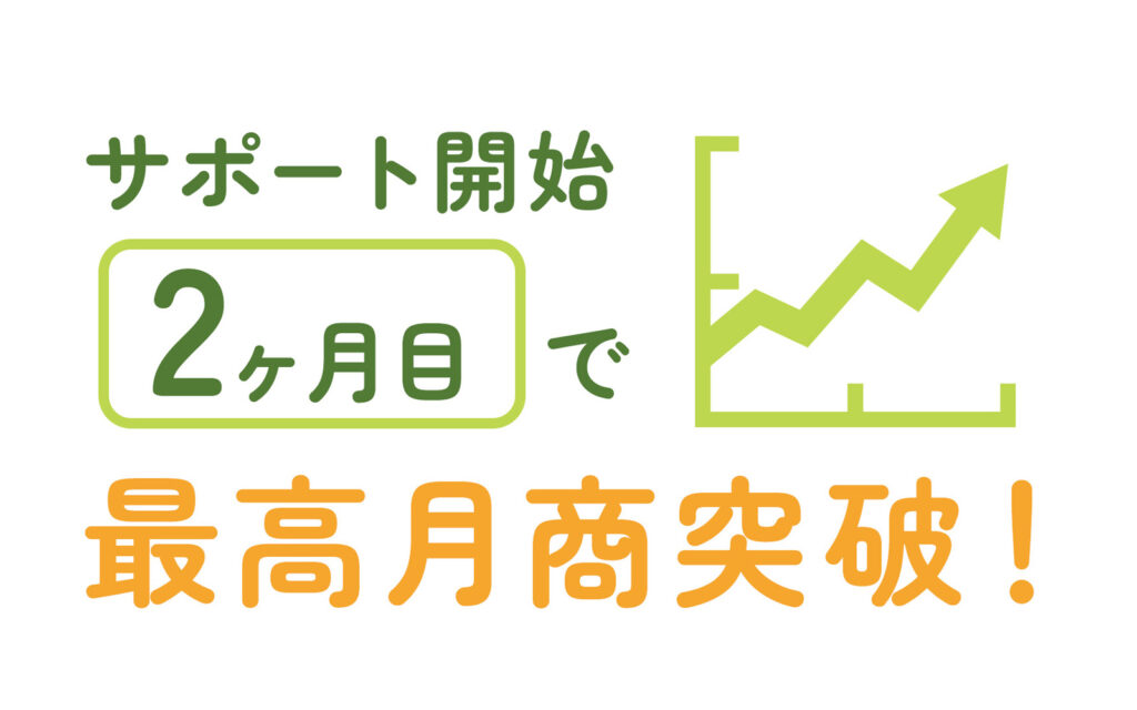 サポート開始２ヵ月目で最高月商突破！！