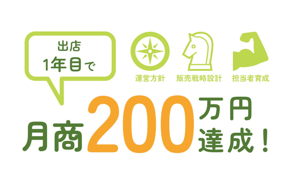 出店1年目で月商200万円を達成！！